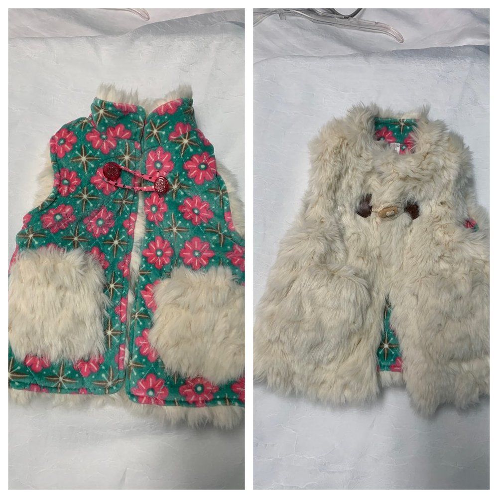 Matilda Jane Reversible Vest, Cream, Teal and Pink in Size 2T